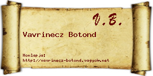 Vavrinecz Botond névjegykártya